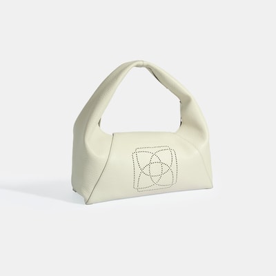 Kadın Beyaz Logo Baskılı Deri El Çantası