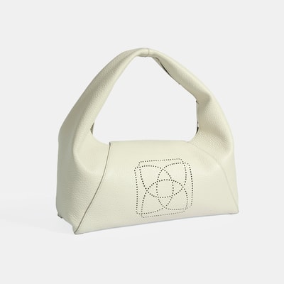 Kadın Beyaz Logo Baskılı Deri Omuz Çantası