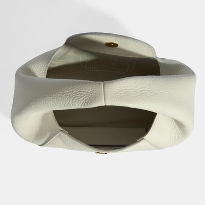 Kadın Beyaz Logo Baskılı Deri Omuz Çantası