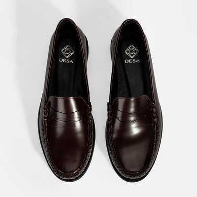 Kadın Bordo Klasik Deri Loafer