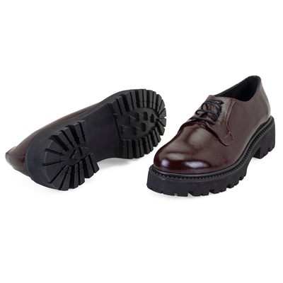 Kadın Bordo Rugan Deri Günlük Ayakkabı