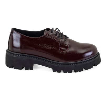 Kadın Bordo Rugan Deri Günlük Ayakkabı