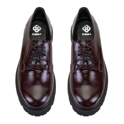 Kadın Bordo Rugan Deri Günlük Ayakkabı