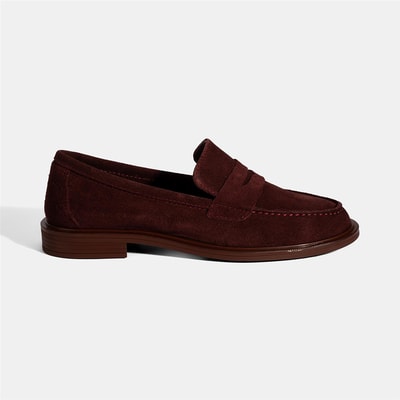 Kadın Bordo Süet Loafer