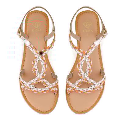 Kadın Çok Renkli Hasır Örgülü Terlik