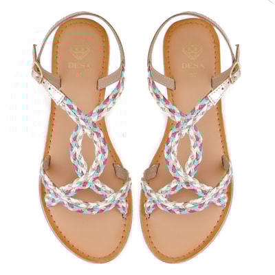 Kadın Çok Renkli Hasır Örgülü Terlik