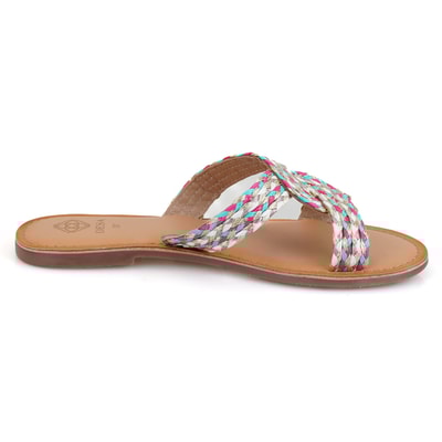 Kadın Çok Renkli Hasır Örgülü Terlik