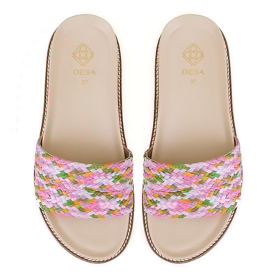Kadın Çok Renkli Hasır Terlik