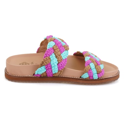 Kadın Çok Renkli Örgülü Terlik