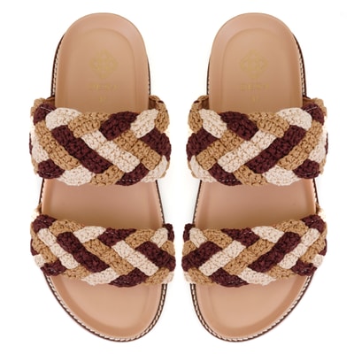 Kadın Çok Renkli Örgülü Terlik