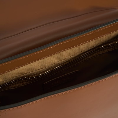 Kadın Düğüm Askılı Konyak Deri Omuz Çantası