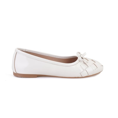 Kadın Ekru Rugan Deri Babet