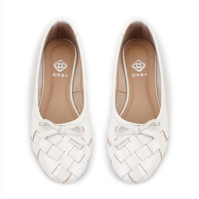 Kadın Ekru Rugan Deri Babet