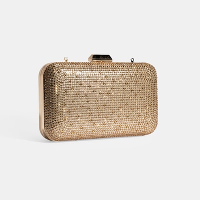 Kadın Gold Taş Detaylı Portföy Gece Çantası