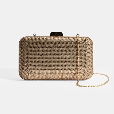 Kadın Gold Taş Detaylı Portföy Gece Çantası