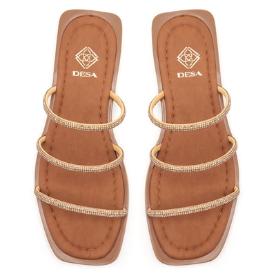 Kadın Gold Taşlı Terlik