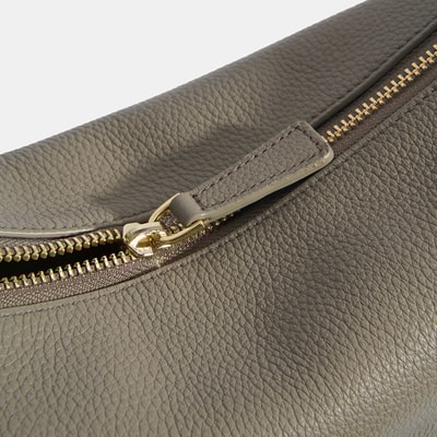 Kadın Gri Deri Omuz Çantası