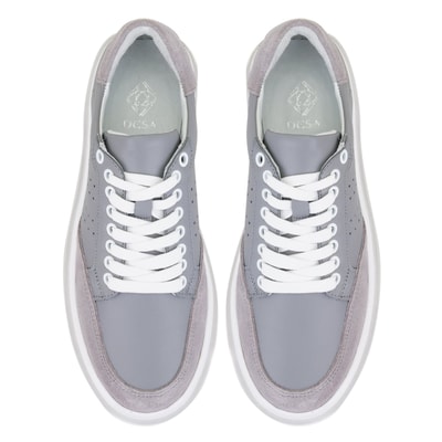 Kadın Gri Deri Spor Ayakkabı