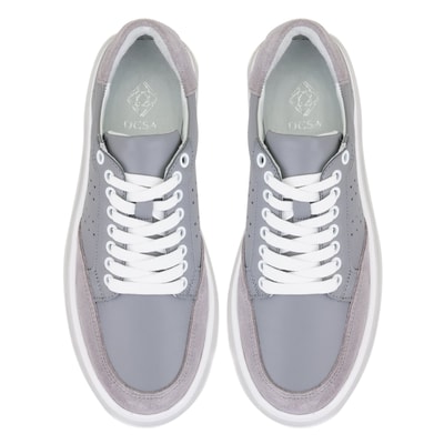 Kadın Gri Deri Spor Ayakkabı