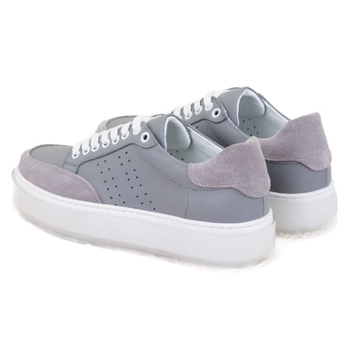 Kadın Gri Deri Spor Ayakkabı