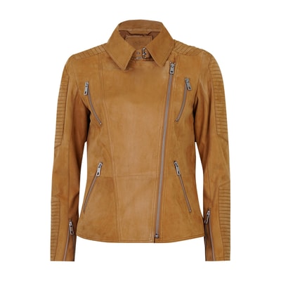 Kadın Hardal Süet Deri Ceket