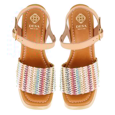 Kadın Hasır Örgülü Topuklu Sandalet