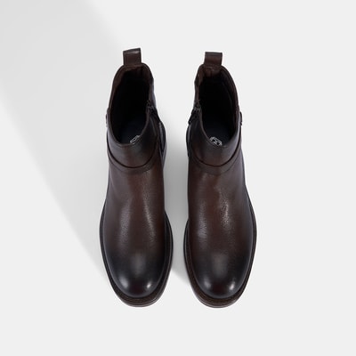 Kadın Kahve Ayarlanabilir Tokalı Deri Bot