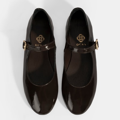 Kadın Kahve Ayarlanabilir Tokalı Deri Babet