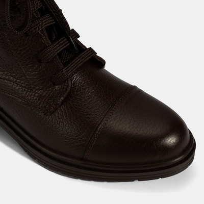 Kadın Kahve Bağcıklı Deri Postal Bot