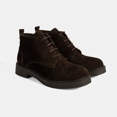 Kadın Kahve Bağcıklı Süet Bot