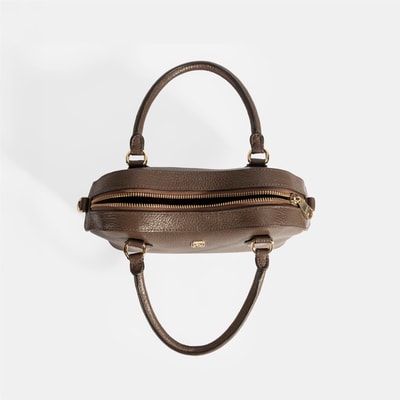 Kadın Kahve Deri Çanta Aksesuarlı Mini El Çantası