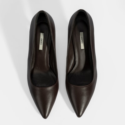 Kadın Kahve Deri Stiletto