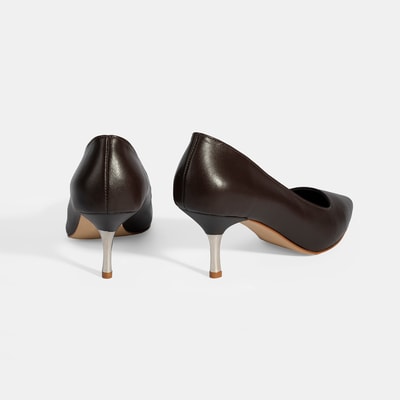 Kadın Kahve Deri Stiletto