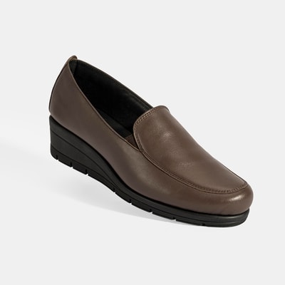 Kadın Kahve DesaComfort Dolgu Topuklu Deri Ayakkabı