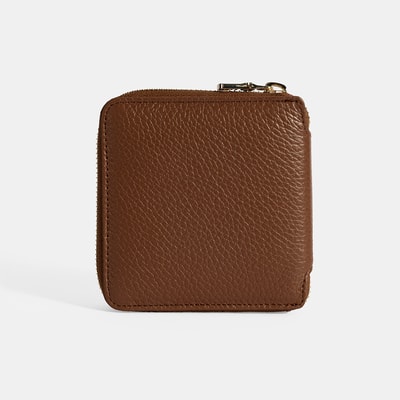 Kadın Kahve Fermuarlı Deri Cüzdan