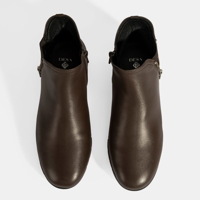 Kadın Kahve Fermuarlı DesaComfort Deri Bot