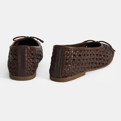 Kadın Kahve Fiyonk Detaylı Örgü Babet