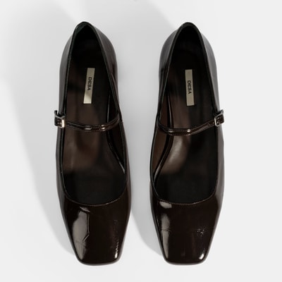 Kadın Kahve Kroko Baskılı Mary Jane Günlük Ayakkabı