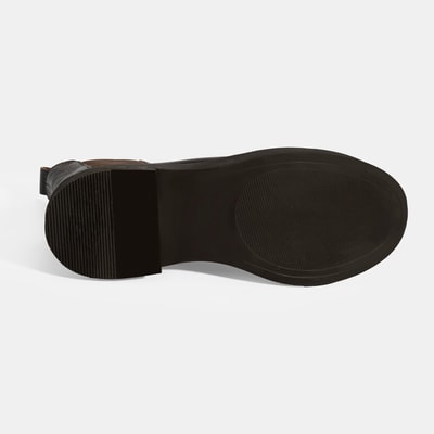 Kadın Kahve Lastik Detaylı Deri Bot