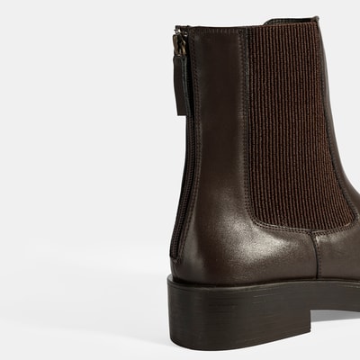 Kadın Kahve Lastikli Deri Chelsea Bot