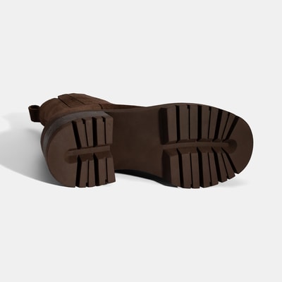 Kadın Kahve Lastikli Topuklu Süet Chelsea Bot