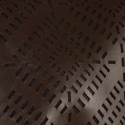 Kadın Kahve Lazer Kesimli Geometrik Desenli Deri Gömlek