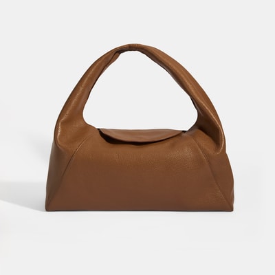 Kadın Kahve Logo Baskılı Deri El Çantası