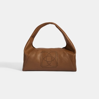 Kadın Kahve Logo Baskılı Deri El Çantası