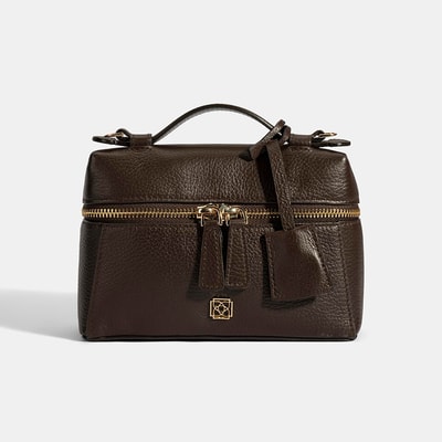 Kadın Kahve Omuz Askılı Mini Deri El Çantası