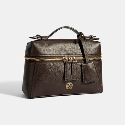 Kadın Kahve Omuz Askılı Mini Deri El Çantası