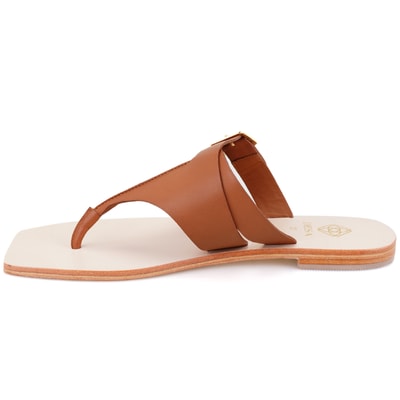 Kadın Kahve Parmak Arası Deri Terlik