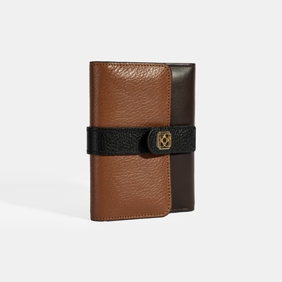 Kadın Kahve / Siyah Deri Cüzdan