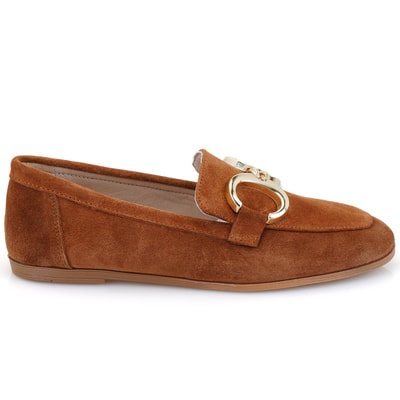 Kadın Kahve Süet Deri Loafer