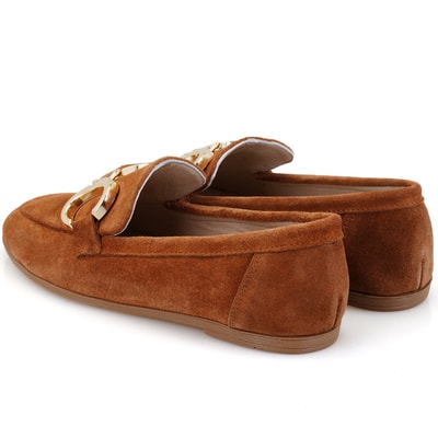 Kadın Kahve Süet Deri Loafer